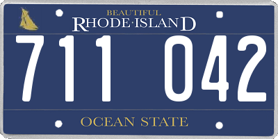 RI license plate 711042
