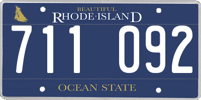RI license plate 711092