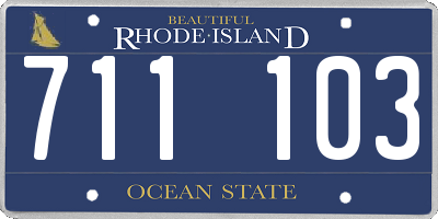 RI license plate 711103