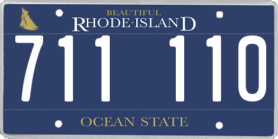 RI license plate 711110