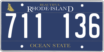 RI license plate 711136