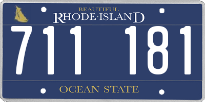 RI license plate 711181