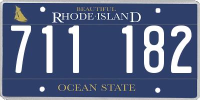 RI license plate 711182