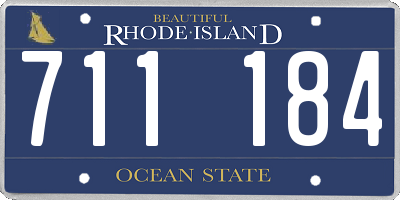 RI license plate 711184