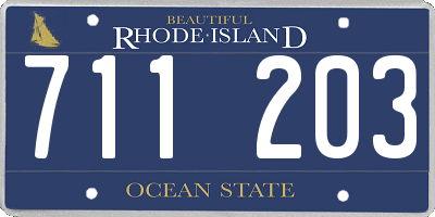 RI license plate 711203