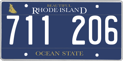 RI license plate 711206