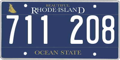 RI license plate 711208