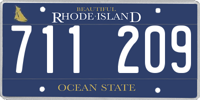 RI license plate 711209