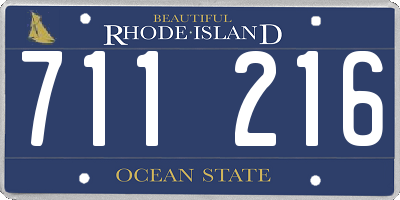 RI license plate 711216