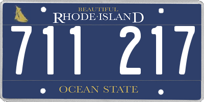 RI license plate 711217