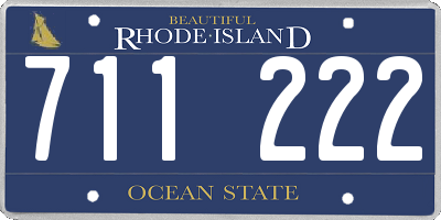 RI license plate 711222