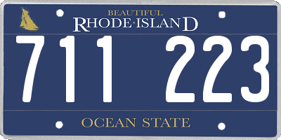 RI license plate 711223