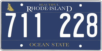 RI license plate 711228