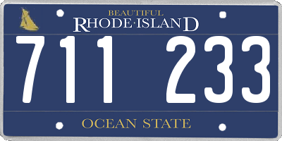 RI license plate 711233