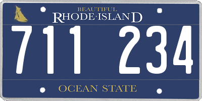 RI license plate 711234
