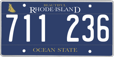 RI license plate 711236