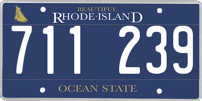 RI license plate 711239
