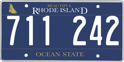 RI license plate 711242