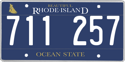 RI license plate 711257
