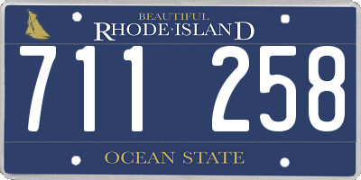 RI license plate 711258
