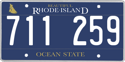 RI license plate 711259