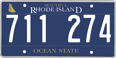 RI license plate 711274