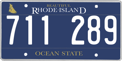 RI license plate 711289