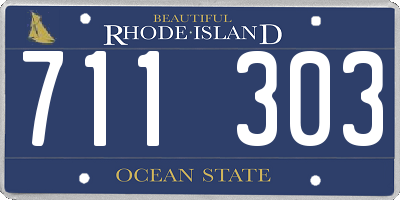 RI license plate 711303