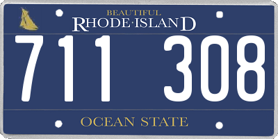 RI license plate 711308