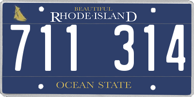 RI license plate 711314