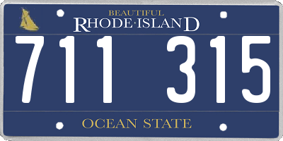 RI license plate 711315
