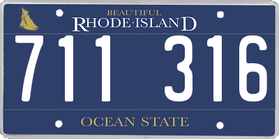 RI license plate 711316