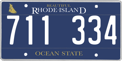 RI license plate 711334