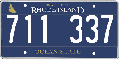 RI license plate 711337