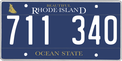 RI license plate 711340