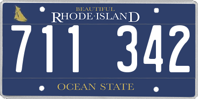 RI license plate 711342