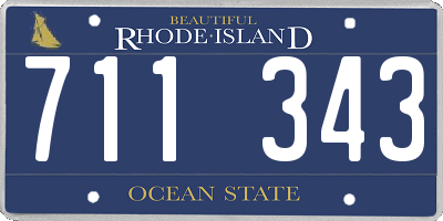 RI license plate 711343