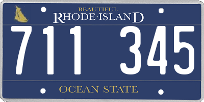 RI license plate 711345