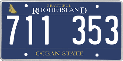 RI license plate 711353