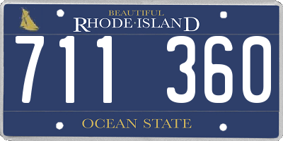 RI license plate 711360
