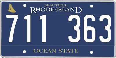 RI license plate 711363