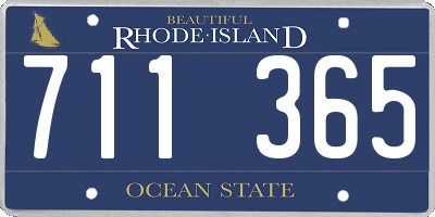 RI license plate 711365