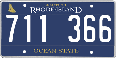 RI license plate 711366