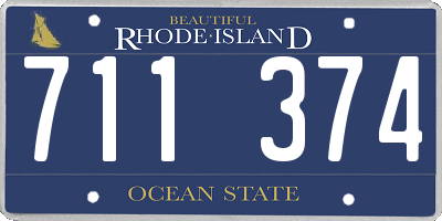 RI license plate 711374