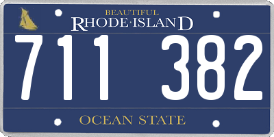 RI license plate 711382