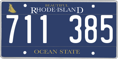 RI license plate 711385