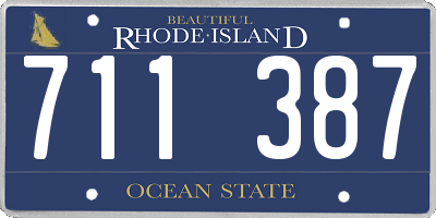 RI license plate 711387