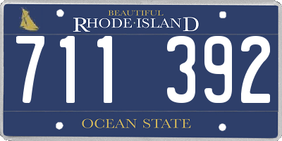 RI license plate 711392