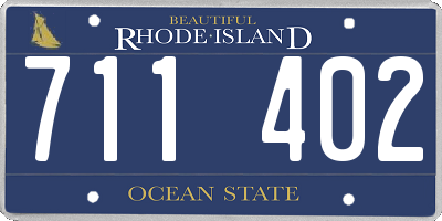 RI license plate 711402