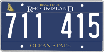 RI license plate 711415
